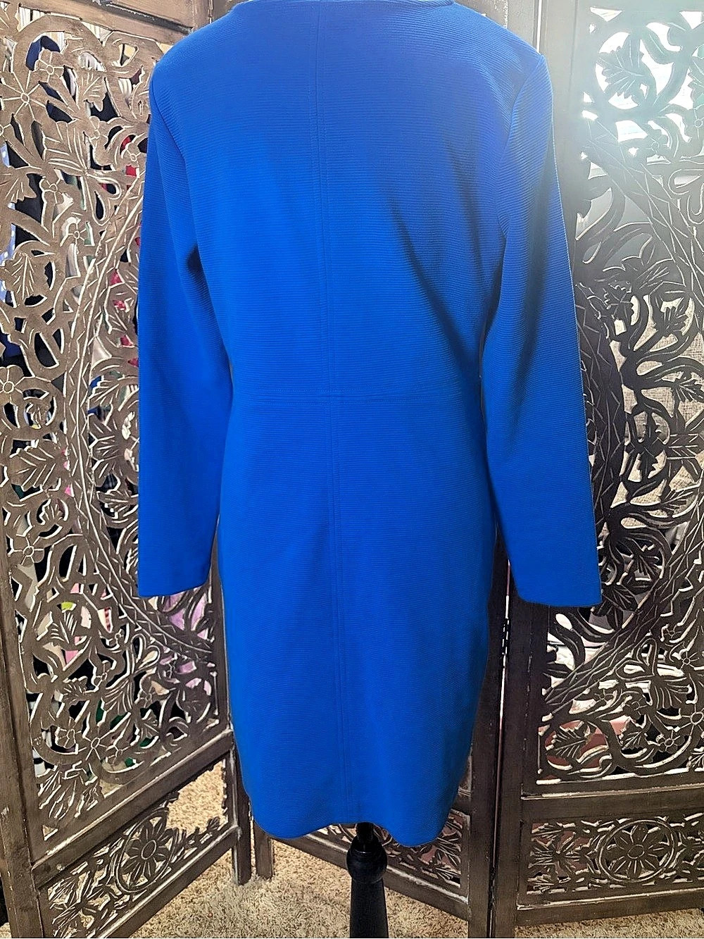 Boden Nia Ottoman Long Sleeve Dress Mini Dress Blue Size 10 - Picture 3 of 4